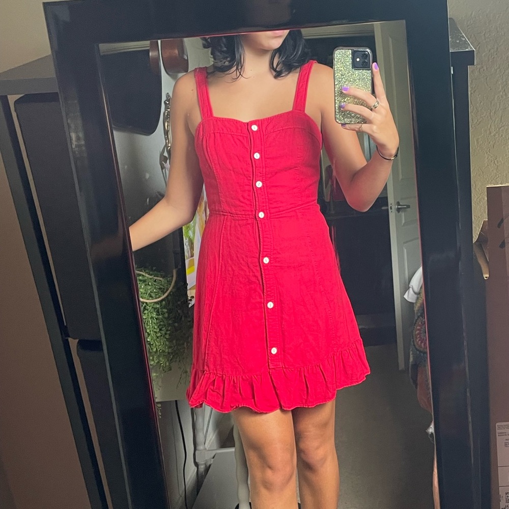 Cute Red Dress w/ Buttons